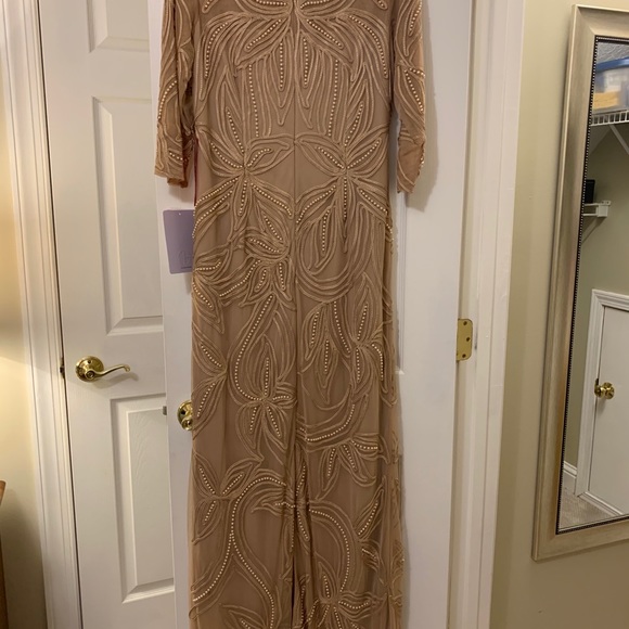 JS Group Champagne Color Formal Breaded Dress - Picture 4 of 6